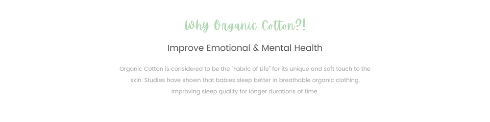 A slide displaying Organic cottons mental and emotional health benefits