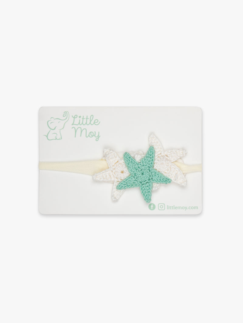 Crochet Starfish Headband - Green