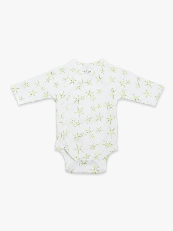 Organic Cotton Kimono Bodysuit - Green Starfish