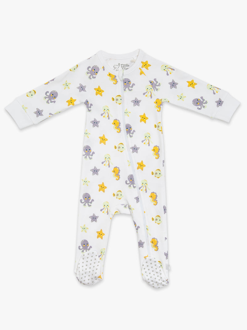 Organic Cotton Footed Sleeper - Let's Sea